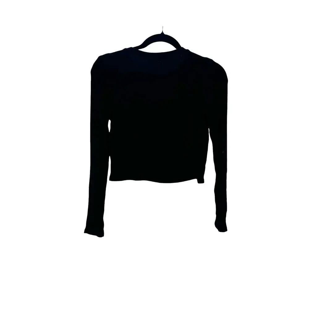 Reformation Jeans Women's Knit Long Sleeves Top Black Size S NWOT
